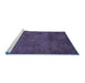 Sideview of Machine Washable Abstract Blue Modern Rug, wshabs5322blu