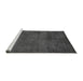 Sideview of Machine Washable Abstract Gray Modern Rug, wshabs5322gry