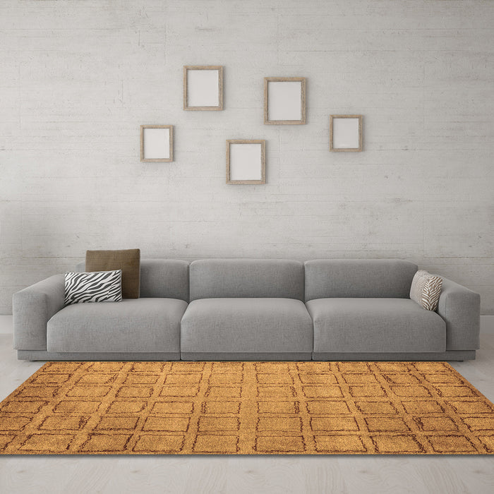 Machine Washable Abstract Brown Modern Rug in a Living Room,, wshabs5323brn