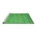 Sideview of Machine Washable Abstract Emerald Green Modern Area Rugs, wshabs5323emgrn