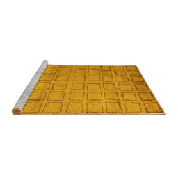 Sideview of Machine Washable Abstract Yellow Modern Rug, wshabs5323yw