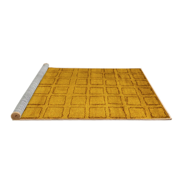 Sideview of Machine Washable Abstract Yellow Modern Rug, wshabs5323yw