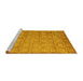 Sideview of Machine Washable Abstract Yellow Modern Rug, wshabs5323yw