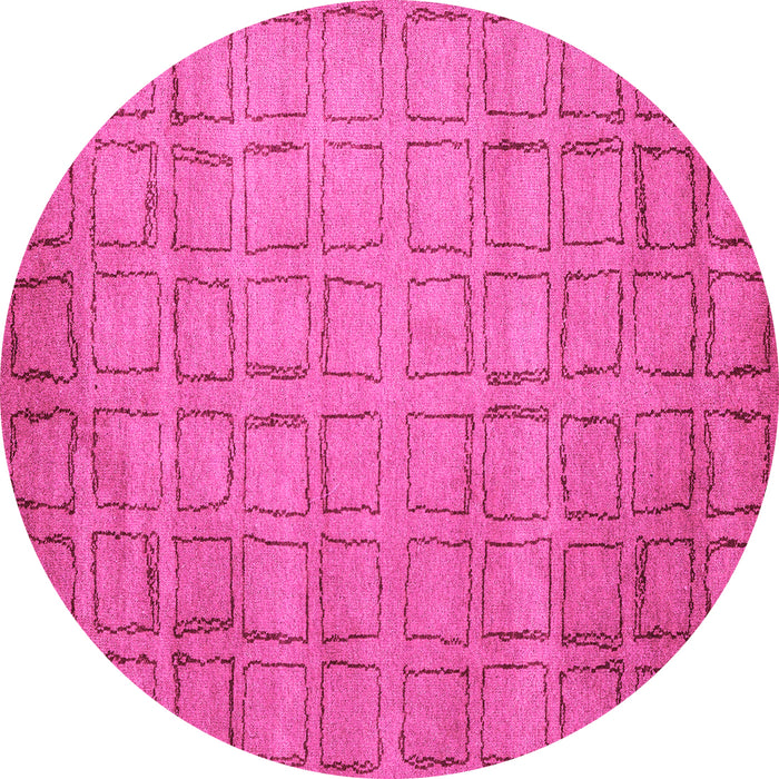 Round Abstract Pink Modern Rug, abs5323pnk