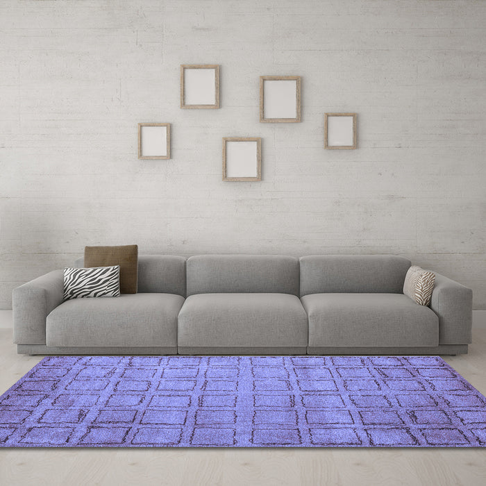 Machine Washable Abstract Blue Modern Rug in a Living Room, wshabs5323blu
