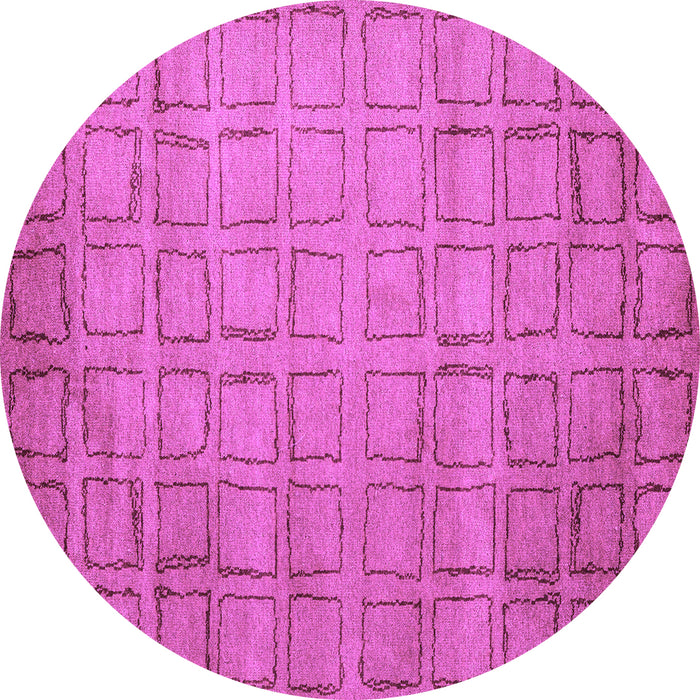Round Machine Washable Abstract Purple Modern Area Rugs, wshabs5323pur