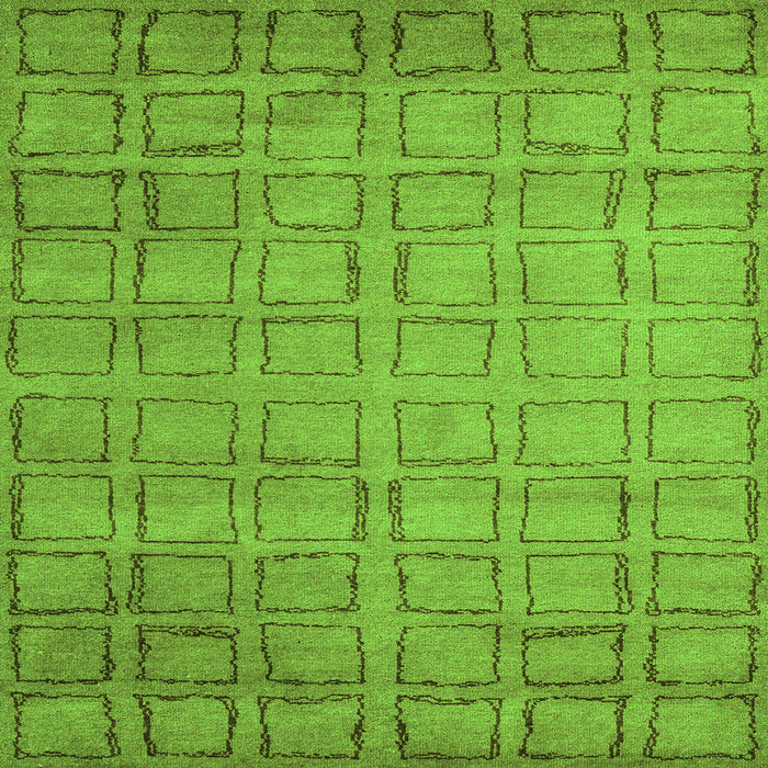 Square Machine Washable Abstract Green Modern Area Rugs, wshabs5323grn