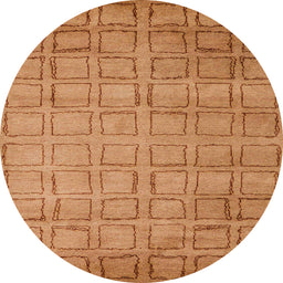 Round Abstract Sedona Brown Modern Rug, abs5323
