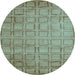 Round Machine Washable Abstract Light Blue Modern Rug, wshabs5323lblu