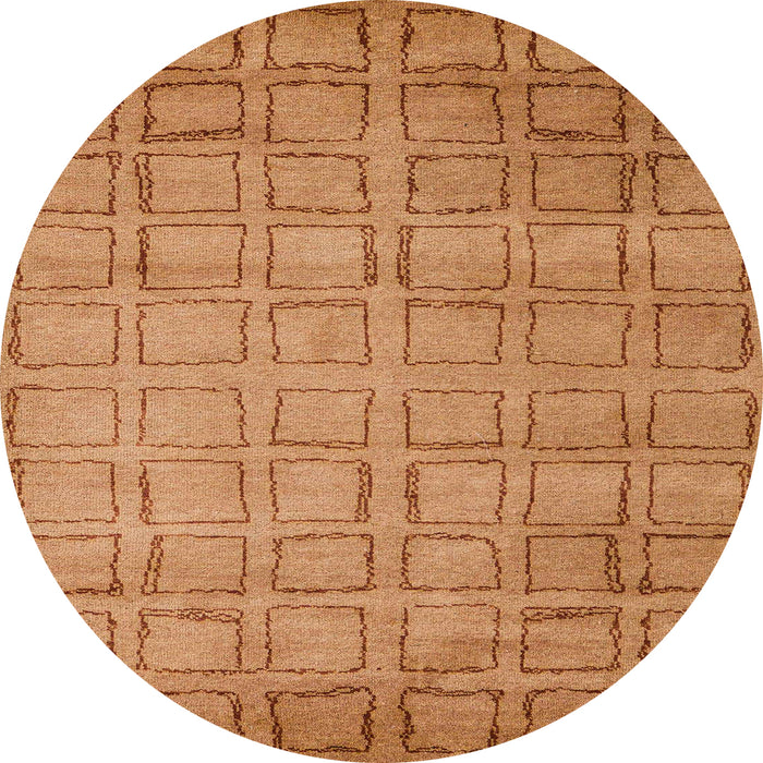 Round Machine Washable Abstract Sedona Brown Rug, wshabs5323