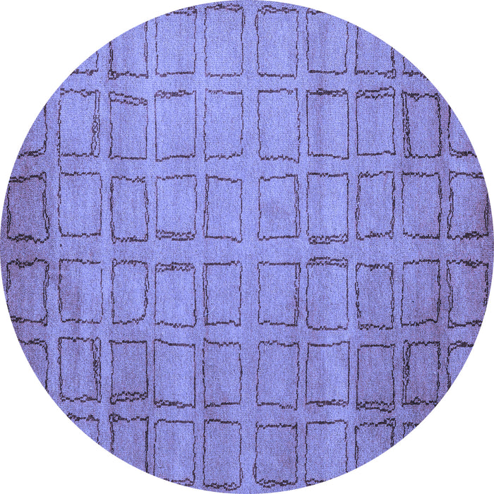 Round Abstract Blue Modern Rug, abs5323blu