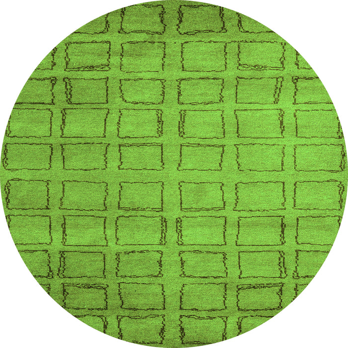 Round Abstract Green Modern Rug, abs5323grn