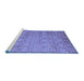 Sideview of Machine Washable Abstract Blue Modern Rug, wshabs5323blu