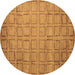 Round Abstract Brown Modern Rug, abs5323brn