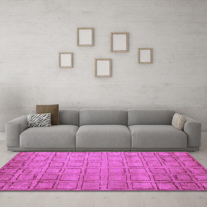 Machine Washable Abstract Purple Modern Area Rugs in a Living Room, wshabs5323pur