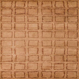 Square Machine Washable Abstract Sedona Brown Rug, wshabs5323