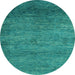 Round Abstract Light Blue Modern Rug, abs5324lblu