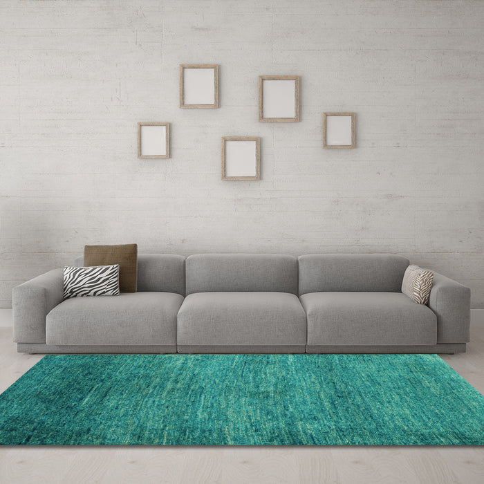 Machine Washable Abstract Light Blue Modern Rug in a Living Room, wshabs5324lblu