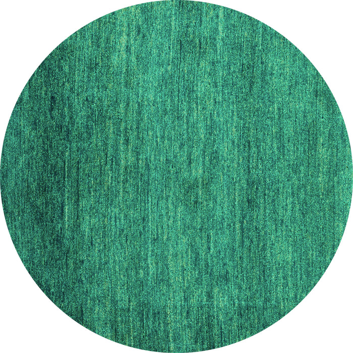 Round Abstract Turquoise Modern Rug, abs5324turq
