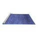 Sideview of Machine Washable Abstract Blue Modern Rug, wshabs5324blu