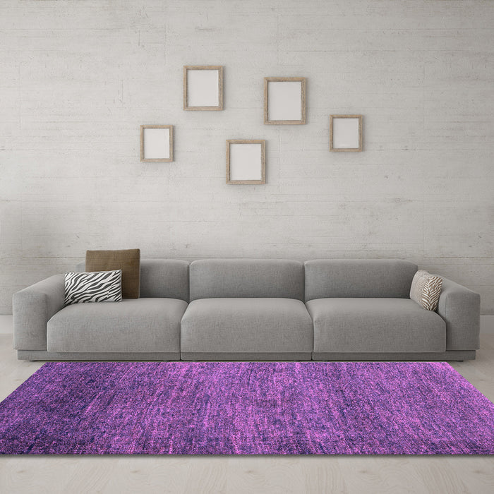 Machine Washable Abstract Purple Modern Area Rugs in a Living Room, wshabs5324pur
