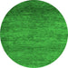 Round Machine Washable Abstract Green Modern Area Rugs, wshabs5324grn