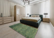 Abstract Green Modern Rug in a Bedroom, abs5324