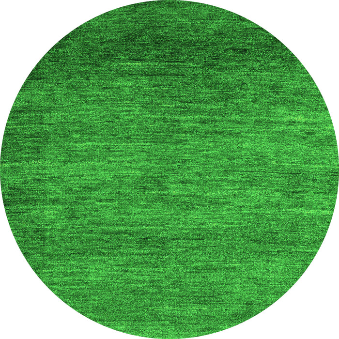 Round Abstract Green Modern Rug, abs5324grn