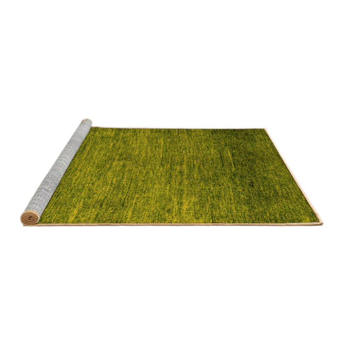 Sideview of Machine Washable Abstract Yellow Modern Rug, wshabs5324yw