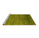 Sideview of Machine Washable Abstract Yellow Modern Rug, wshabs5324yw