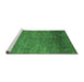 Sideview of Machine Washable Abstract Emerald Green Modern Area Rugs, wshabs5324emgrn