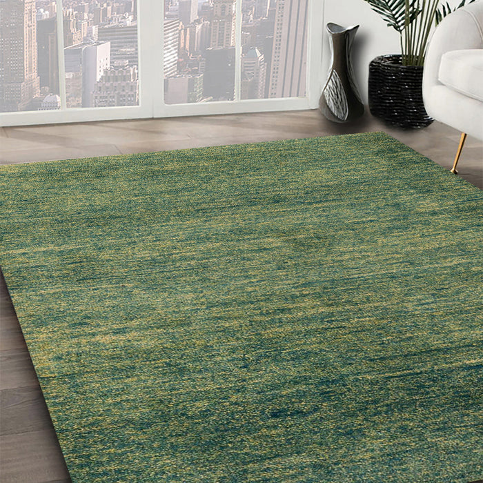 Machine Washable Abstract Fuchsia Magenta Green Rug in a Family Room, wshabs5324