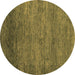 Round Abstract Brown Modern Rug, abs5324brn