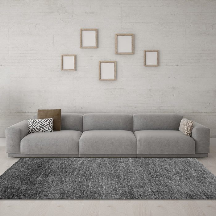 Machine Washable Abstract Gray Modern Rug in a Living Room,, wshabs5324gry