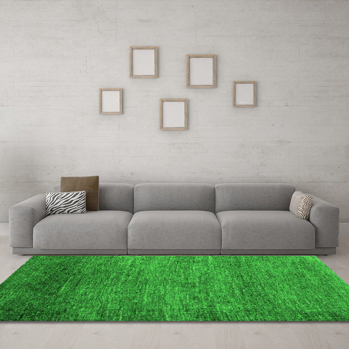 Machine Washable Abstract Green Modern Area Rugs in a Living Room,, wshabs5324grn