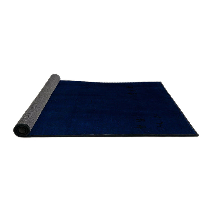 Sideview of Abstract Blue Modern Rug, abs5325