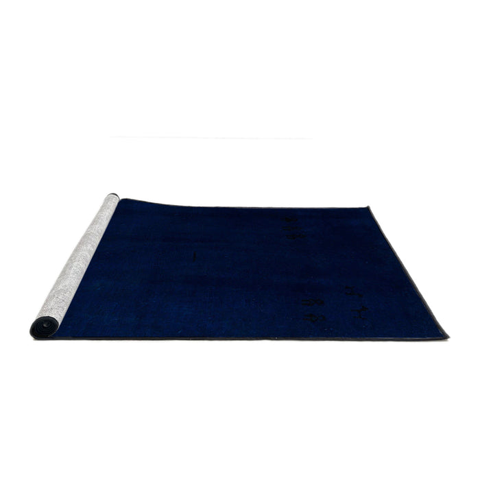 Sideview of Machine Washable Abstract Night Blue Rug, wshabs5325