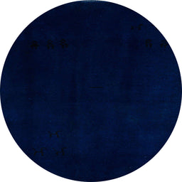 Round Abstract Blue Modern Rug, abs5325