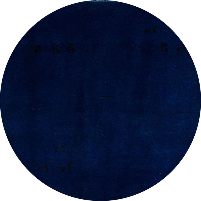 Round Abstract Blue Modern Rug, abs5325