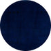 Round Abstract Blue Modern Rug, abs5325