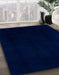 Machine Washable Abstract Night Blue Rug in a Family Room, wshabs5325