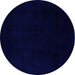 Round Abstract Blue Modern Rug, abs5325blu