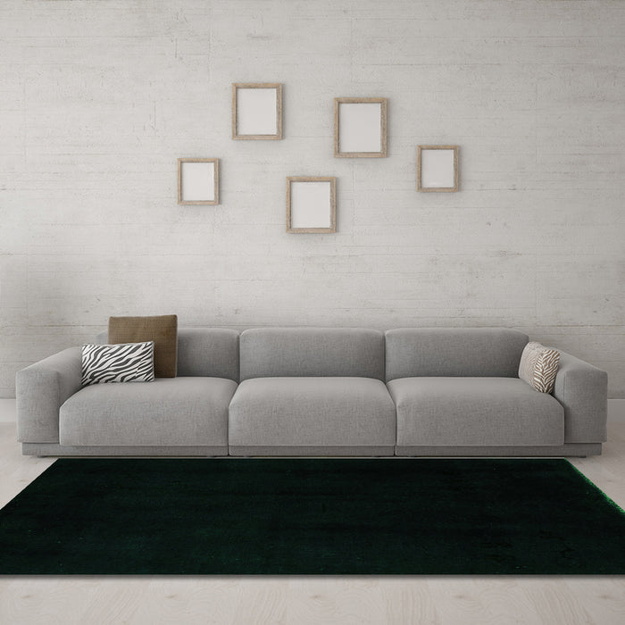 Machine Washable Abstract Green Modern Area Rugs in a Living Room,, wshabs5325grn