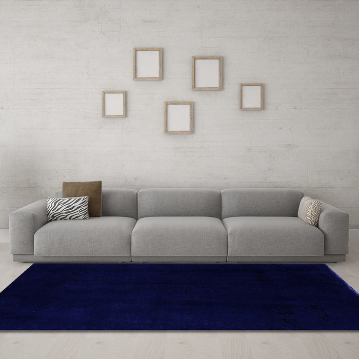 Machine Washable Abstract Blue Modern Rug in a Living Room, wshabs5325blu