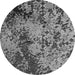 Round Abstract Gray Modern Rug, abs5326gry