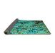 Sideview of Abstract Turquoise Modern Rug, abs5326turq