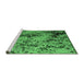 Sideview of Machine Washable Abstract Emerald Green Modern Area Rugs, wshabs5326emgrn