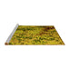 Sideview of Machine Washable Abstract Yellow Modern Rug, wshabs5326yw