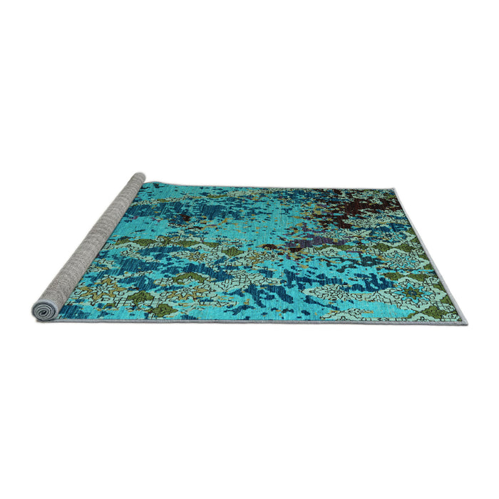 Sideview of Machine Washable Abstract Light Blue Modern Rug, wshabs5326lblu