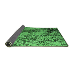 Sideview of Abstract Emerald Green Modern Rug, abs5326emgrn